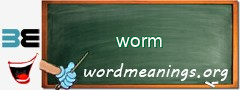 WordMeaning blackboard for worm